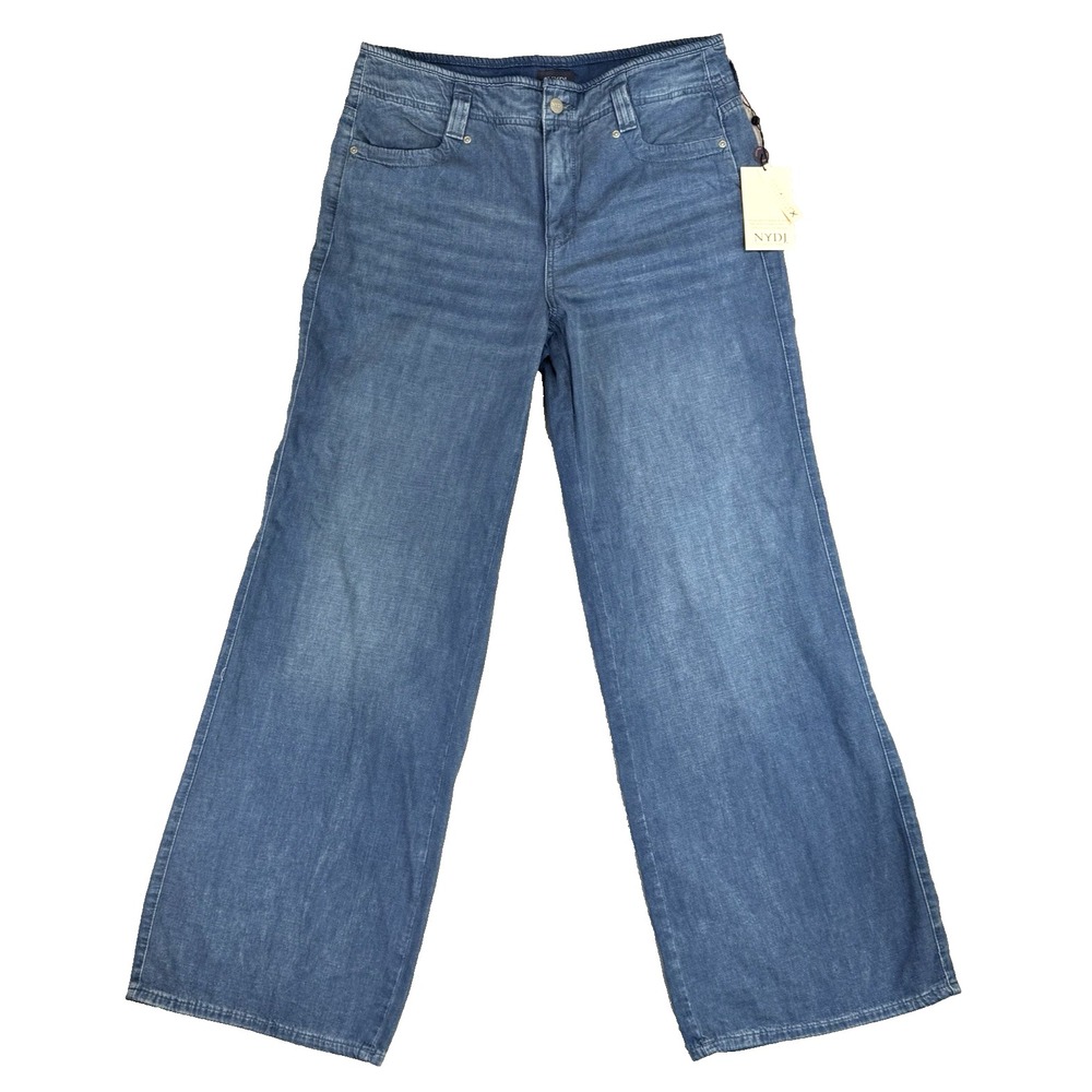 NYDJ  High Rise Teresa Wide Leg  Jeans Womens 10 Elegance Wash Stretch Boho NWT